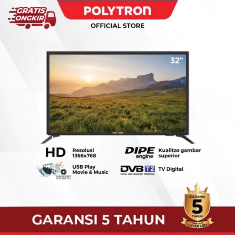 POLYTRON DIGITAL TV | LED TV Polytron 32 inch PLD 32V1853
