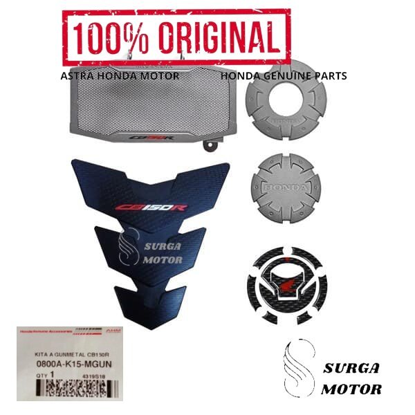 Paket Aksesoris Resmi New CB150R StreetFire LED Grey Tank Pad, Radiator Cover, Crankcase Engine Cove