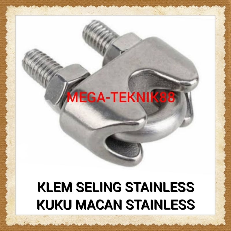 KLEM SELING STAINLESS 5MM / STAINLESS WIRE ROPE CLIP 5 MM