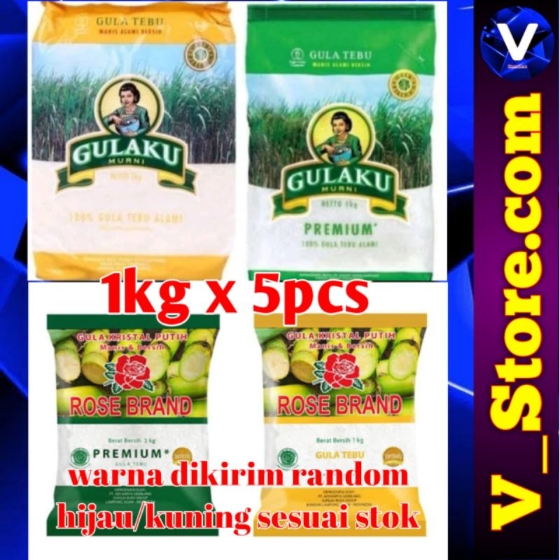 

Gula 5Kg (1Kg x 5Pcs) Kemasan Hijau / Kuning