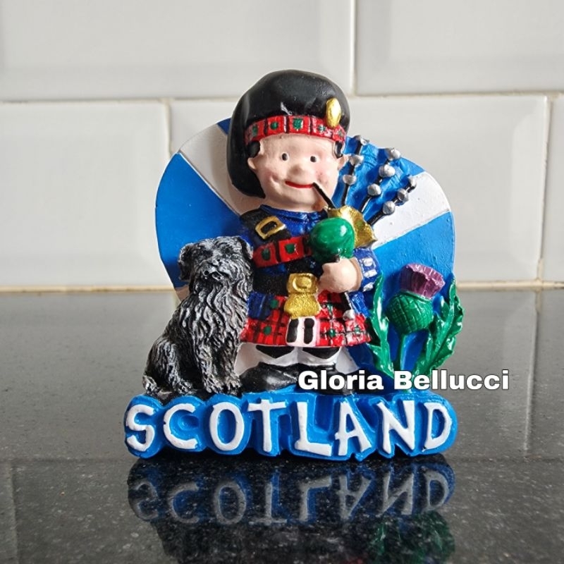 tempelan kulkas magnet scotland britania souvenir oleh oleh negara skotlandia UK eropa