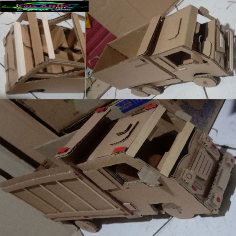 miniatur truk dari kardus