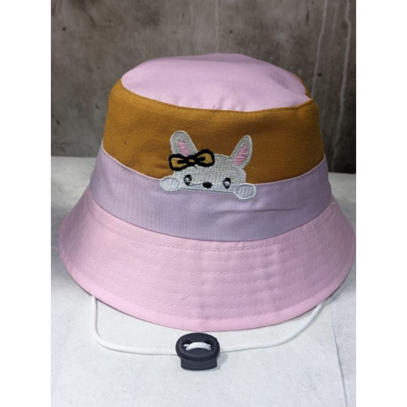 topi bucket anak karakter tiga warna
