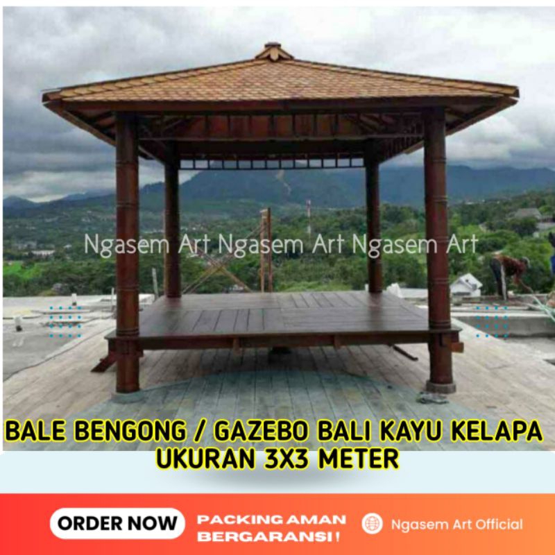 BALEBENGONG 3X3 | GAZEBO BALI STYLE KAYU KELAPA