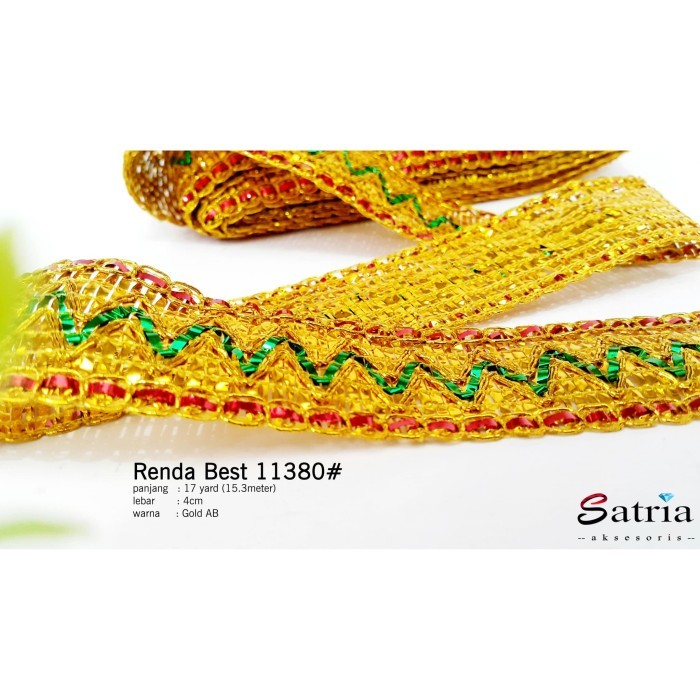 Renda Lace Bahan Renda Emas Fashion Baju Jilbab Renda 11380#