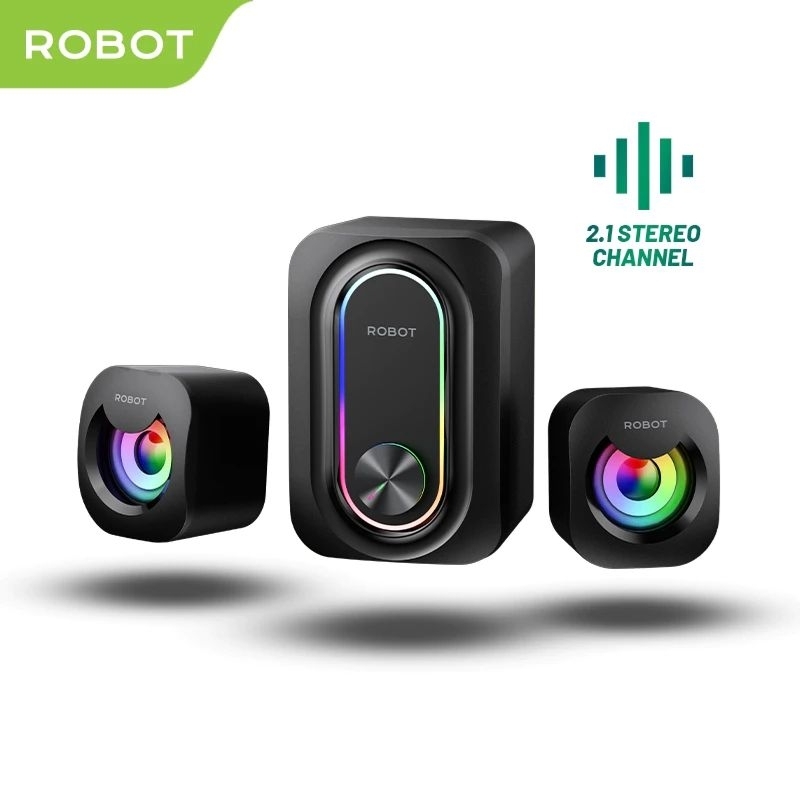 Robot RS190 Computer Speaker Gaming PC SoundBar Superbass RGB Light Garansi Resmi 1tahun