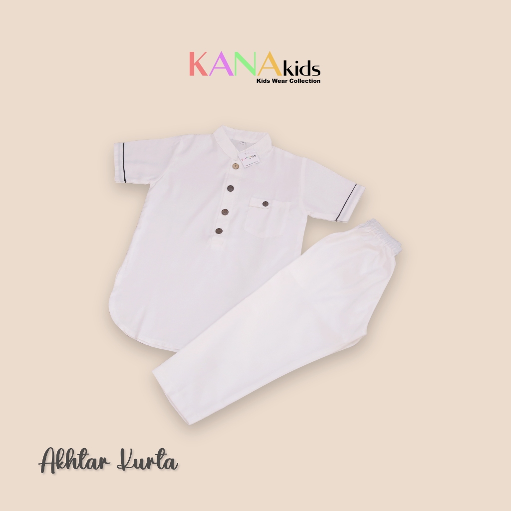 AKHTAR KURTA,KURTA ANAK, KOKO PUTIH