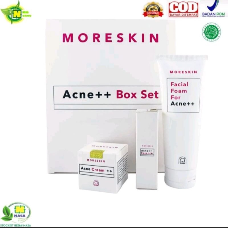 Moreskin Acne++ Box Set Paket Anti Acne Original Nasa bisa COD