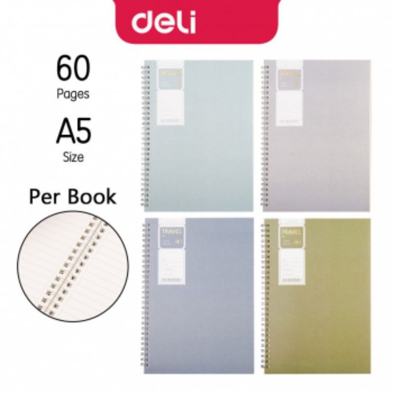 

Deli Buku Catatan Notebook Ujung Spiral 60 Lembar A5 - LA560
