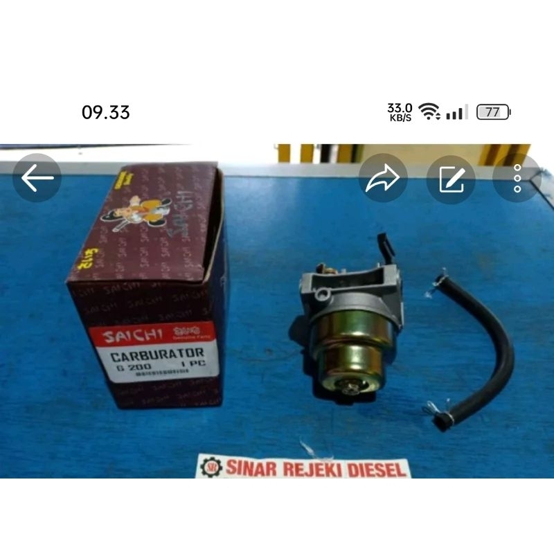 Carburator Karburator Mesin G150 G200  G 150 G 200 Saichi