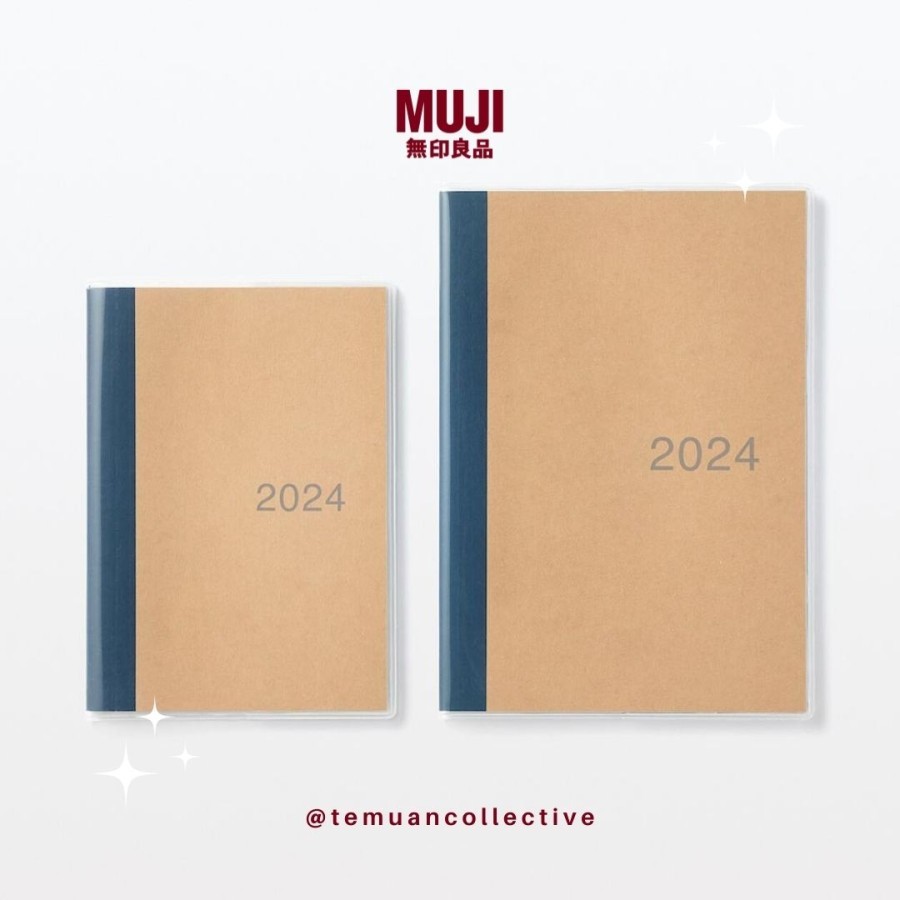 

Esta MUJI Japan Kraft Monthly / Weekly 2024 Agenda Planner starts Dec 2023 - Monthly Maroon, A5