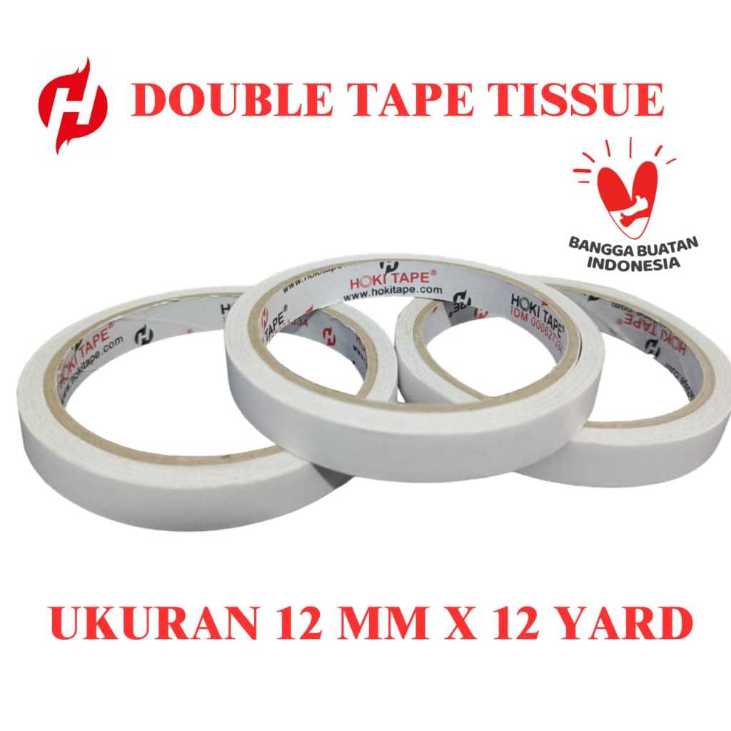 

double Tape tissue 12mm*12yard Isolasi Double tape 888 tape_______051