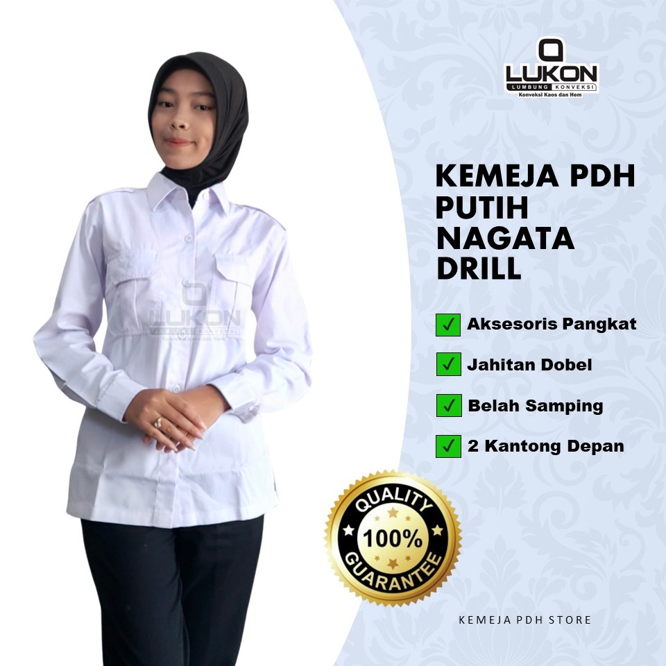 Kemeja Guru Putih Kemeja Guru Wanita Putih Kemeja Guru Putih Seragam PDH Putih Wanita