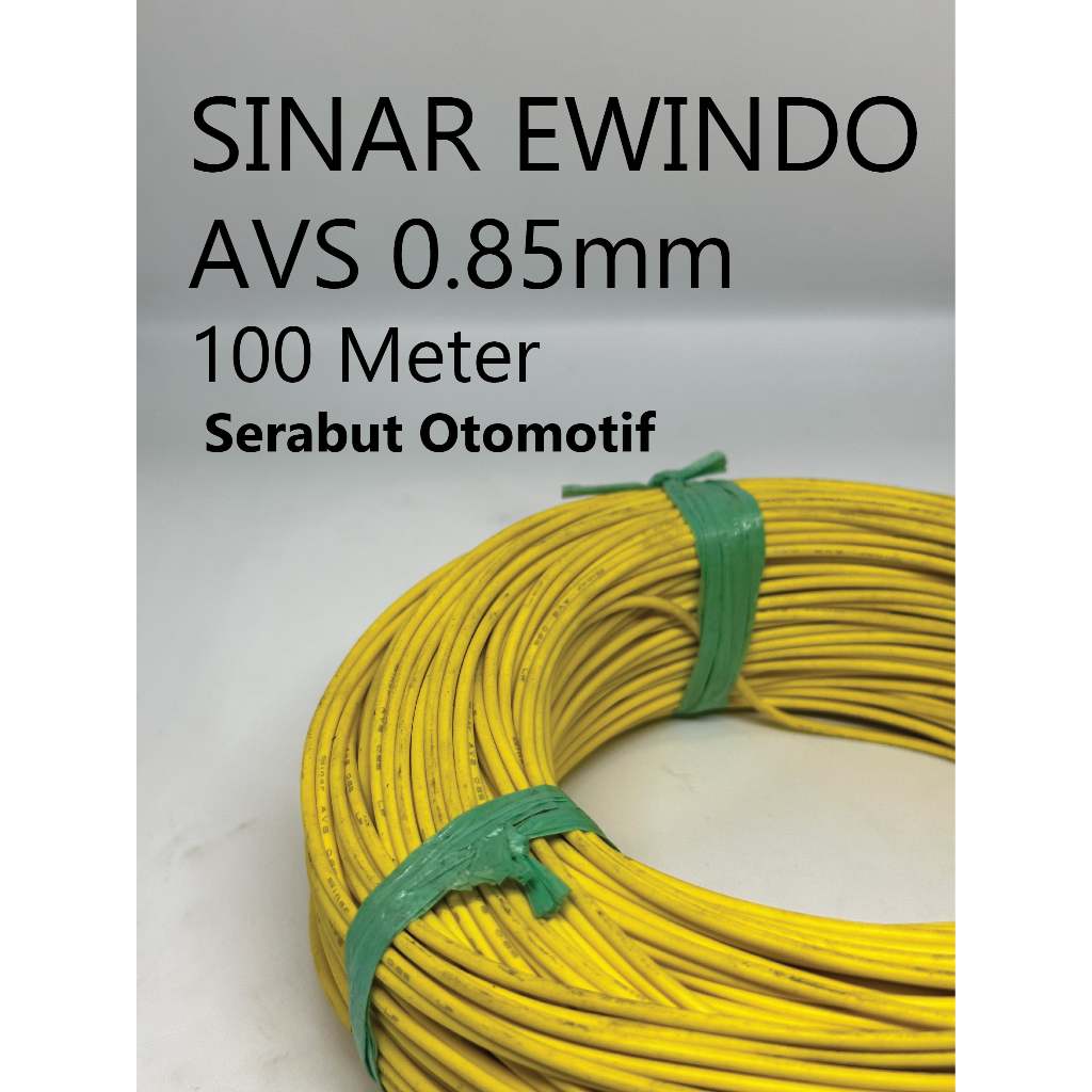 Kabel AVS 0.85 Sinar 100 Meter Yellow Ewindo Serabut Otomotif