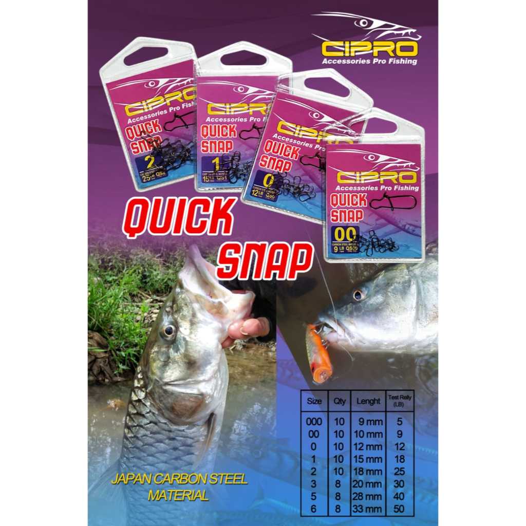 Snap Cipro - Quick Snap Accessories Pancing UL Casting - Peniti Pancing - Snap Pancing