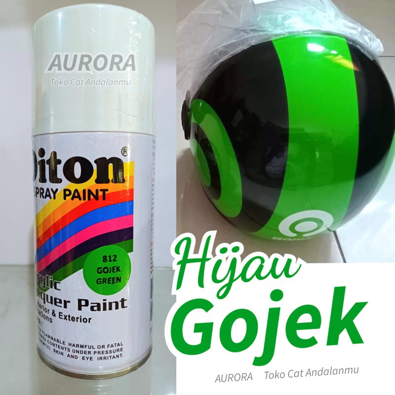 Cat Diton Gojek Green 812 Hijau Gojek isi 300ml | Pilok Pilox Ijo Ojek Online Ojol Sepeda Motor Mobi