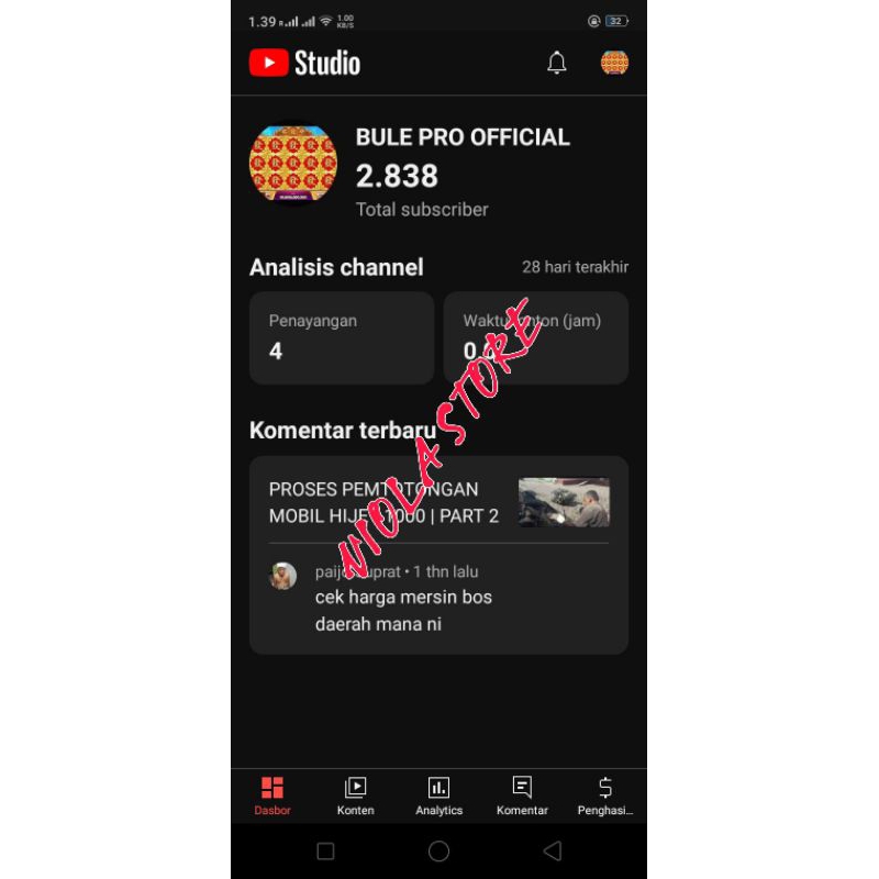 akun youtube termurah