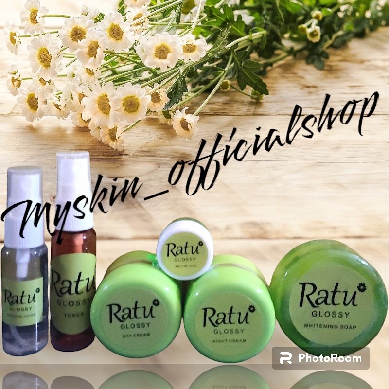 paket glowing ratu glossy luxury pengelupasan+serum/non pengelupasan+serum
