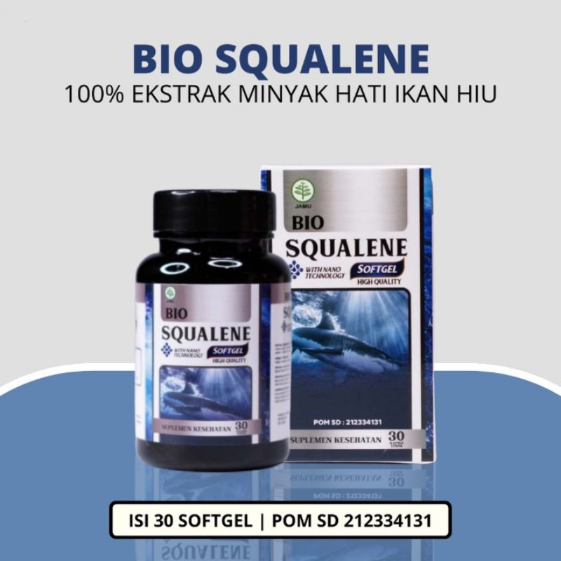 Bio Squalene Ekstrak Minyak Hati Ikan Hiu Original - Plus Omega 3 6 9 EPA Dan DHA  Untuk Kecerdasan 