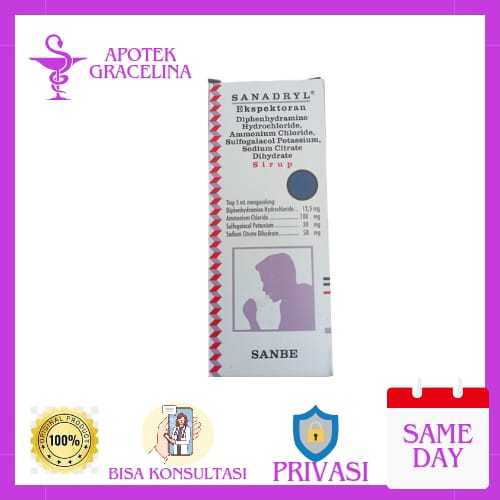 Sanadryl expectorant 120ml/obat batuk/obat batuk berdahak