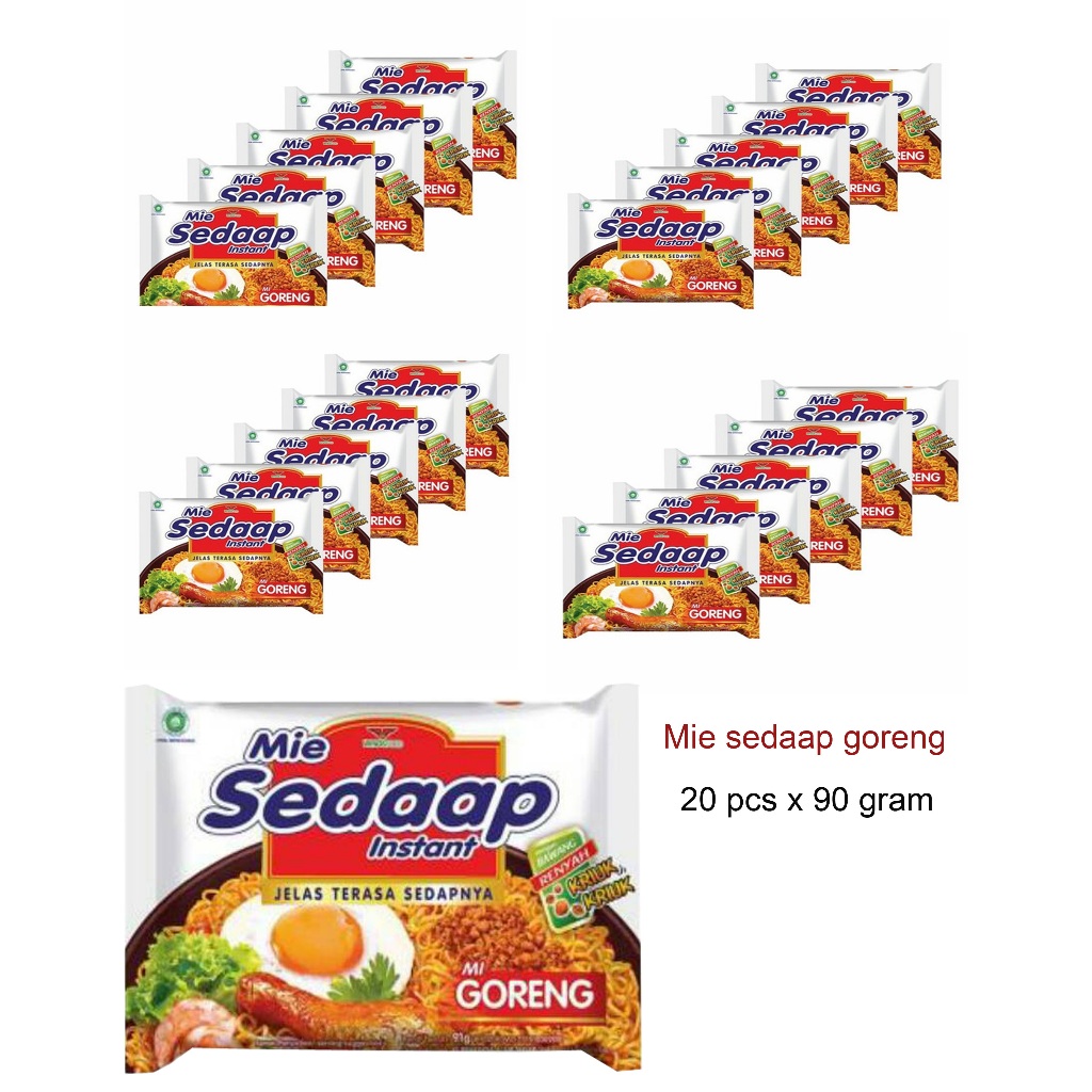 

mie sedaap goreng (20 pcs x 90 gram)