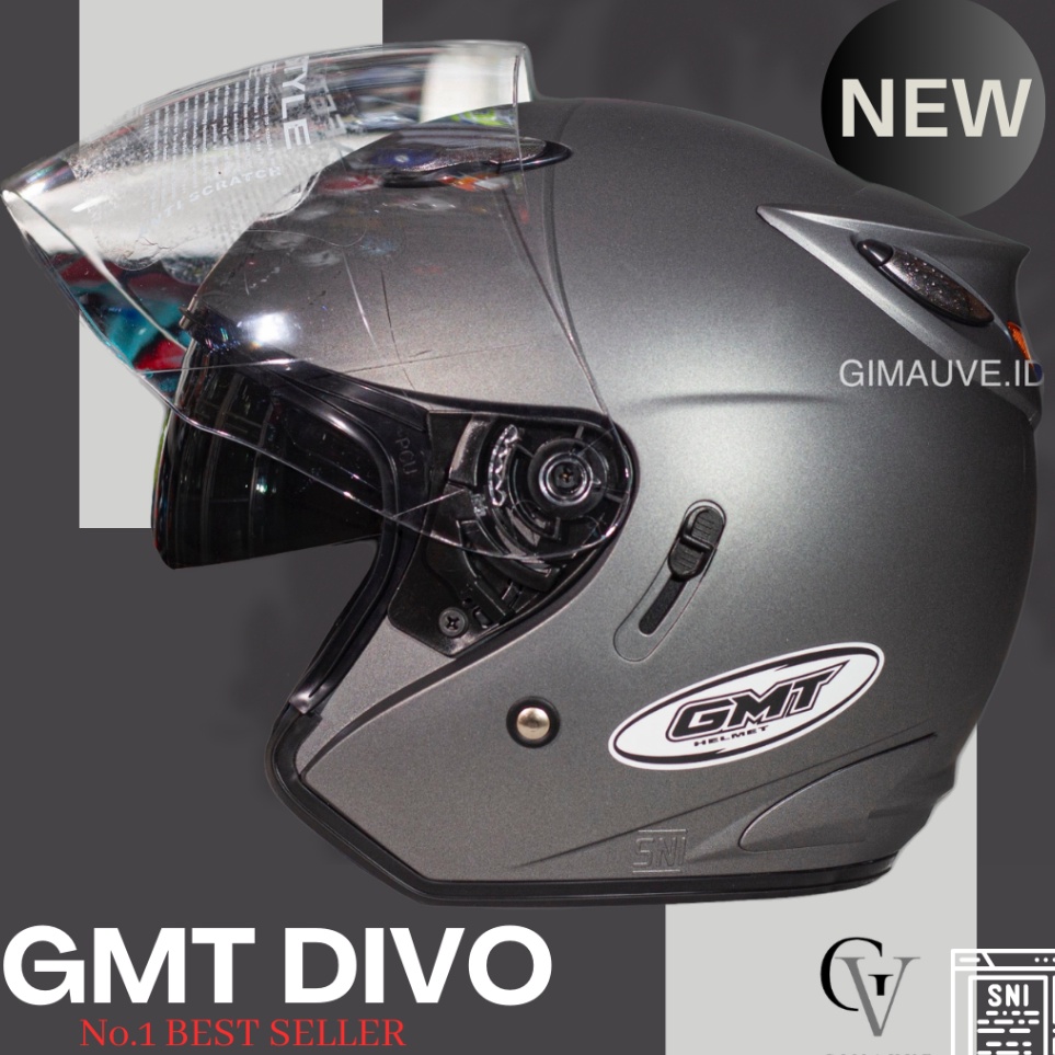 MbR Helm GMT No 1 Helm Half Face GMT Original Double Visor Helm 2 kaca Motor Helem SNI Murah Helm Pr