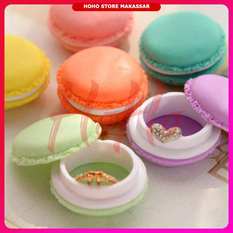 Kotak Aksesoris Mini Bentuk Makaron Macaron Storage Box Serbaguna Wadah Kecil Travel Size Portable T