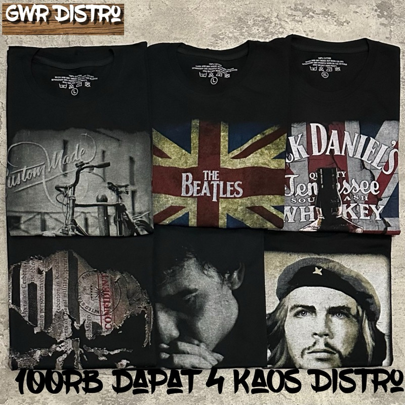 PROMO ( 100RB Dapat 4 KAOS DISTRO ) Kaos Distro Dewasa Pria Motif Band Samurai Tedy Bear Pria & Wani