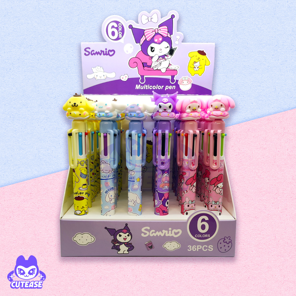 

PEN CETEK / PULPEN 6 WARNA TINTA PENA SANRIO KUROMI MELODY PURIN CINNAMOROLL