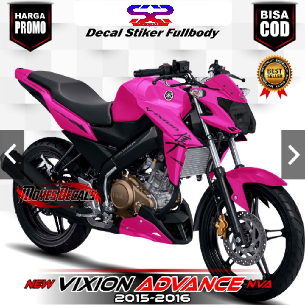 Decal Vixion Advance Variasi Fullbody Stiker Motor New Vixion 2015/2016 Motif Simple Pink