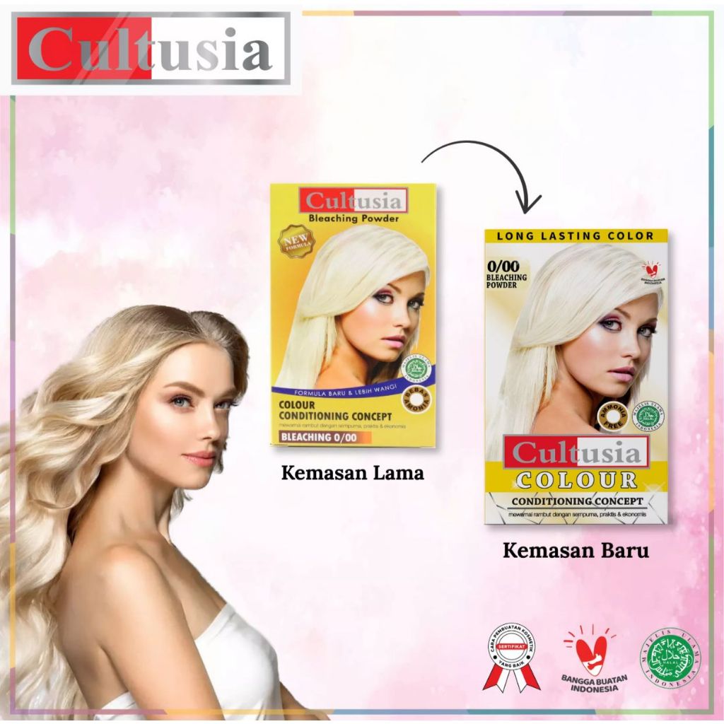 Cultusia Bleaching Powder 0/00 30ML - Cat rambut bleaching cultusia - Bleaching rambut