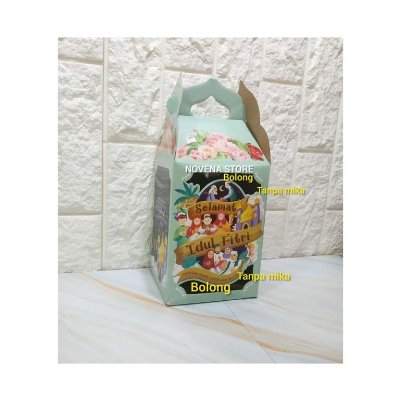 

GABLE BOX KOTAK DUS HAMPERS KUE LEBARAN IDUL FITRI 4 TOPLES BULAT 250G