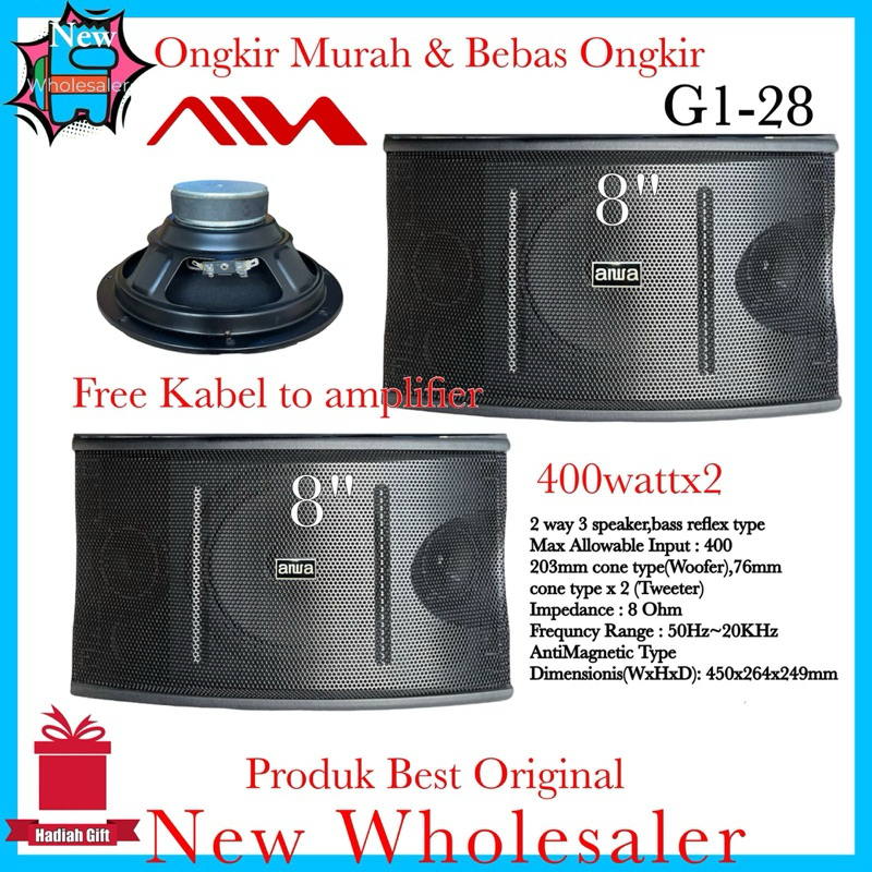 Speaker Sound karaoke Aiwa 8 inch 1G-28 Pasif audio impor Luar Original
