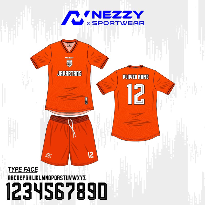 CUSTOM JERSEY FULL PRINTING DEWASA (ORANGE)