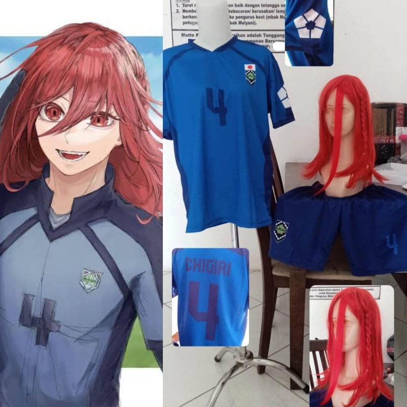 Cosplay Costume dan Wig Chigiri Hyouma Blue Lock