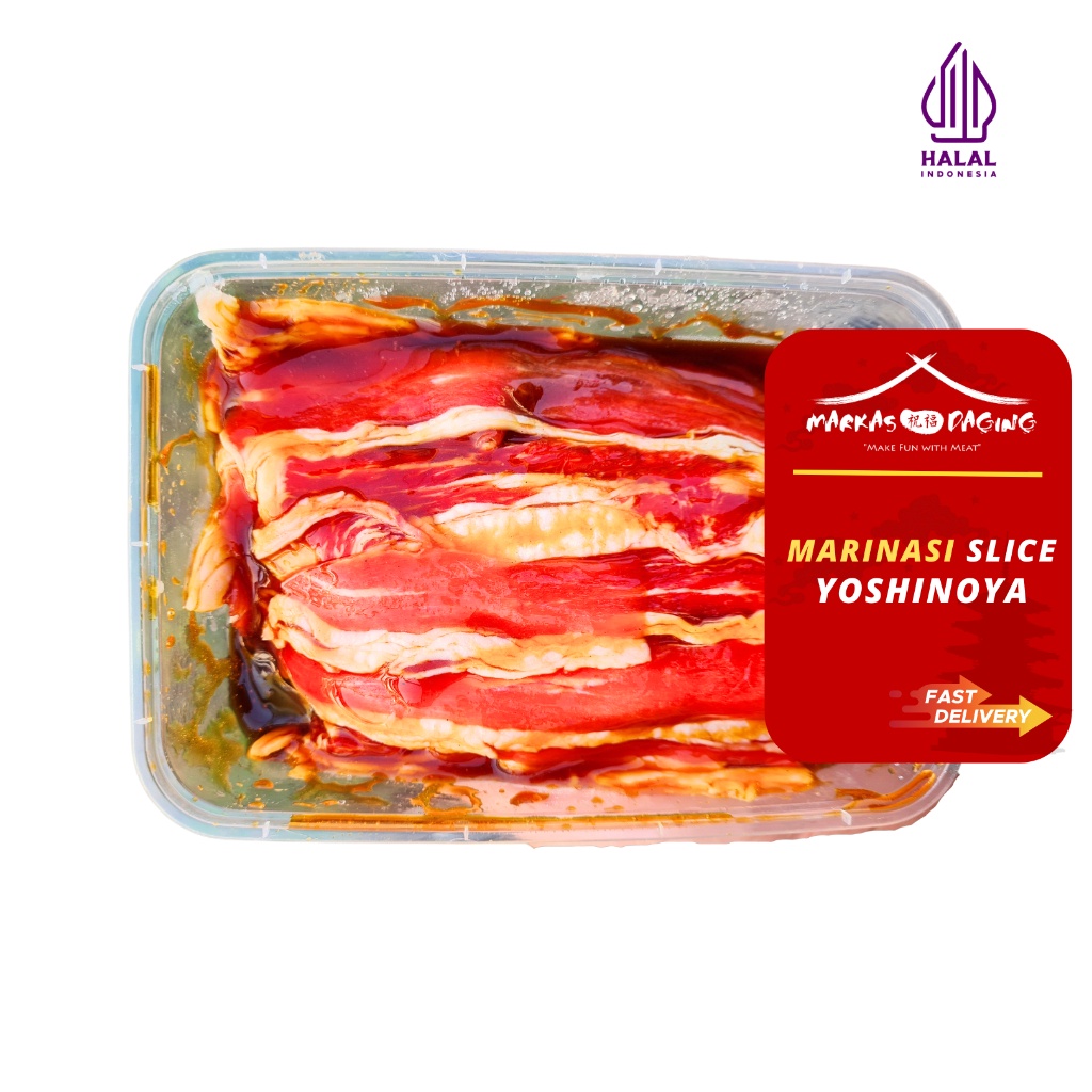 

Terbaik MARINASI Yoshinoya Beef Slice Daging Sapi Marinasi Frozen HALAL