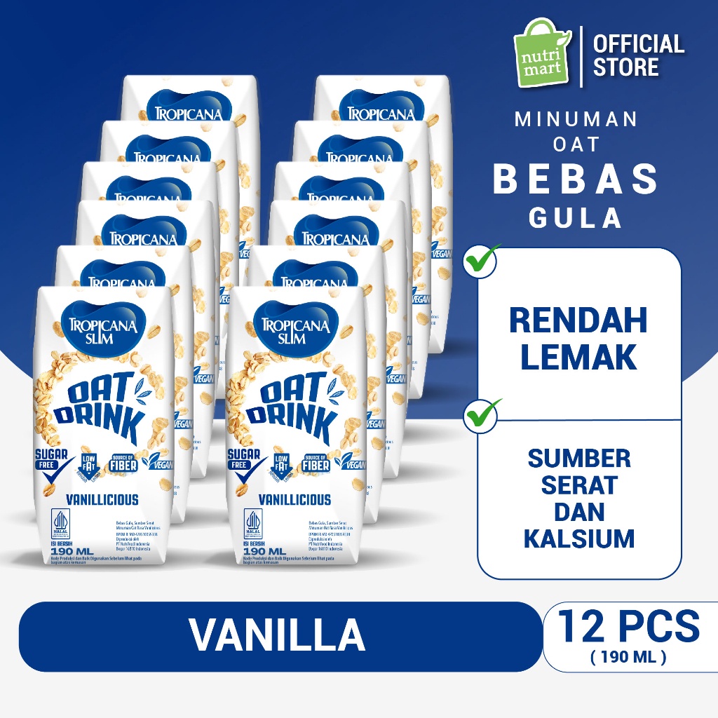 

Bisa COD 12 Pack Tropicana Slim Oat Drink 19 ml RTD Minuman Oat Bebas Gula buruan