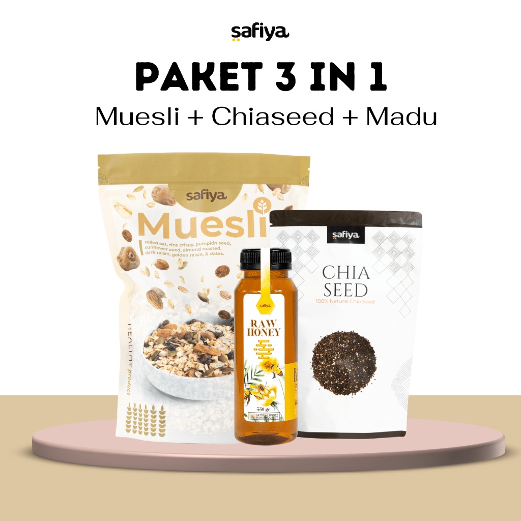 

COD 3 IN 1 PACKAGE Paket Muesli Madu Murni 35 gr Chiaseed 25 gr buruan