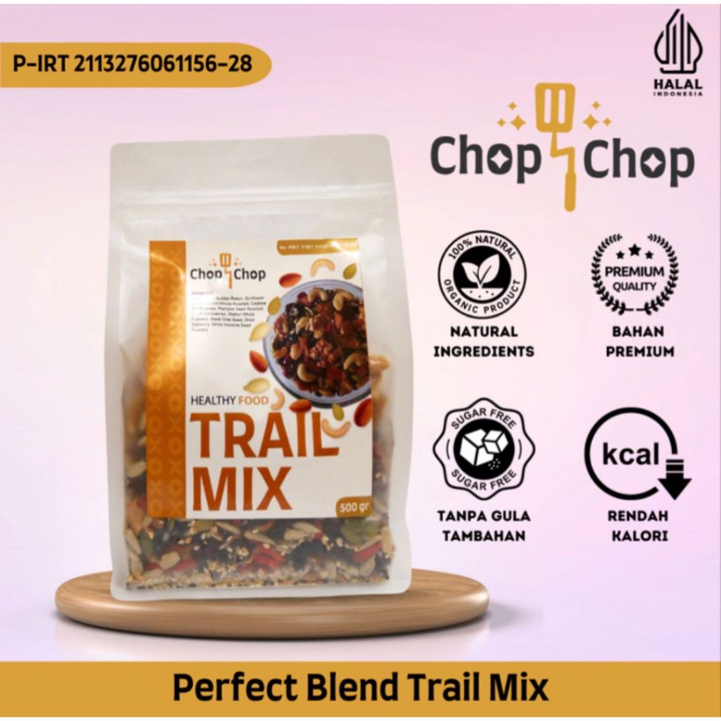 

Perfect Blend Trail Mix Chopchop Cemilan Sehat Tinggi Nutrisi 250gr