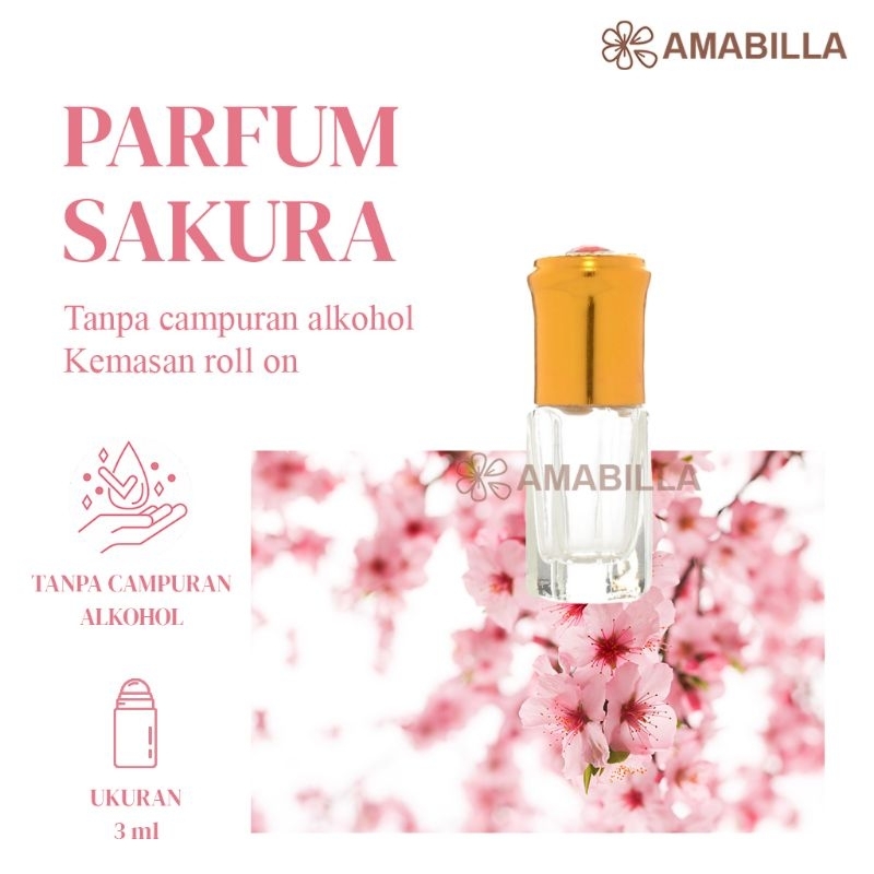 Parfum Aroma BUNGA SAKURA Original Non Alkohol 3ml Parfum Original Bibit Parfum Murni SAKURA Minyak 