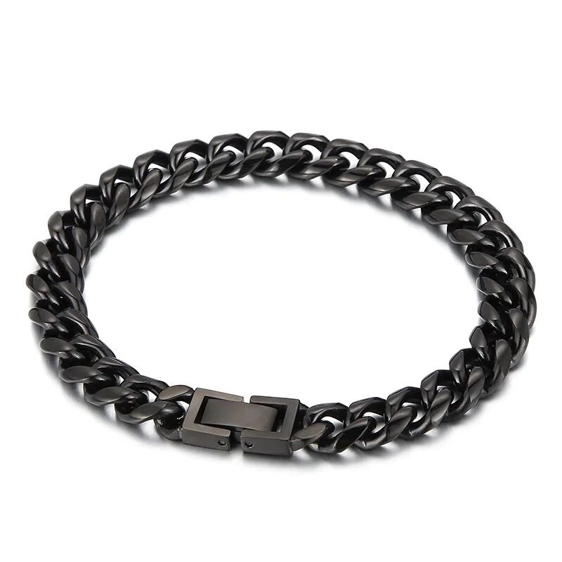 GELANG RANTAI TITANIUM PRIA WANITA ANTI KARAT TIDAK LUNTUR WARNA HITAM