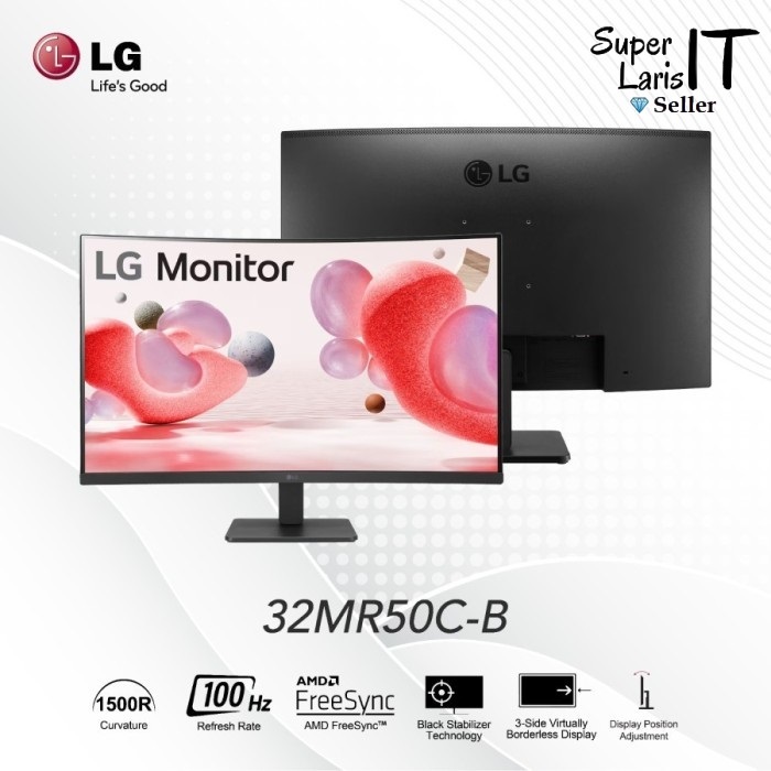 LG 32MR50C-B Monitor Gaming 32 / 31.5 inch Curve VA FHD 100HZ