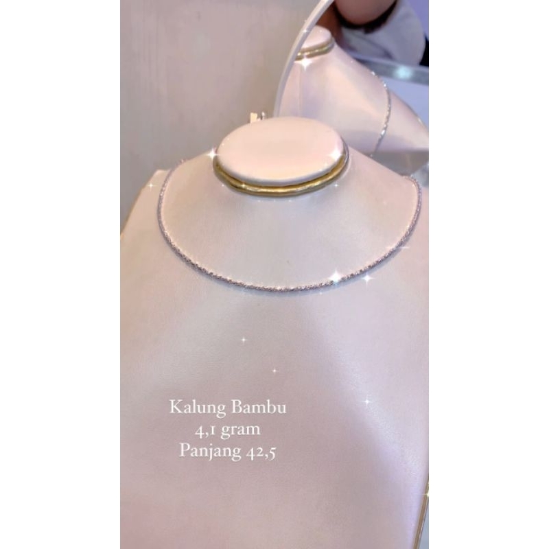 Kalung bambu ukir mas putih terbaru mas 22 8k