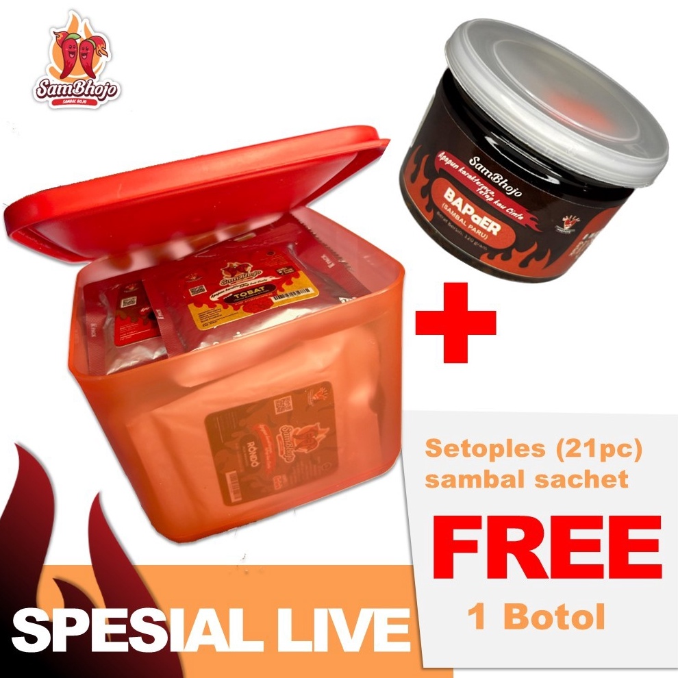 

Star 1212 SamBhojo Paket Sambal Sachet Setoples 21pc FREE 1 botol grosir