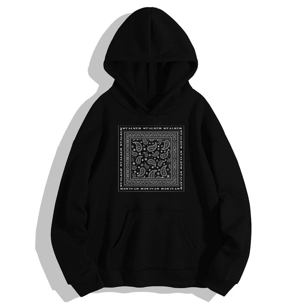 STALKER - SWEATER HOODIE PULLOVER ORIGINAL TRIBAL HOODIE FLEECE HITAM