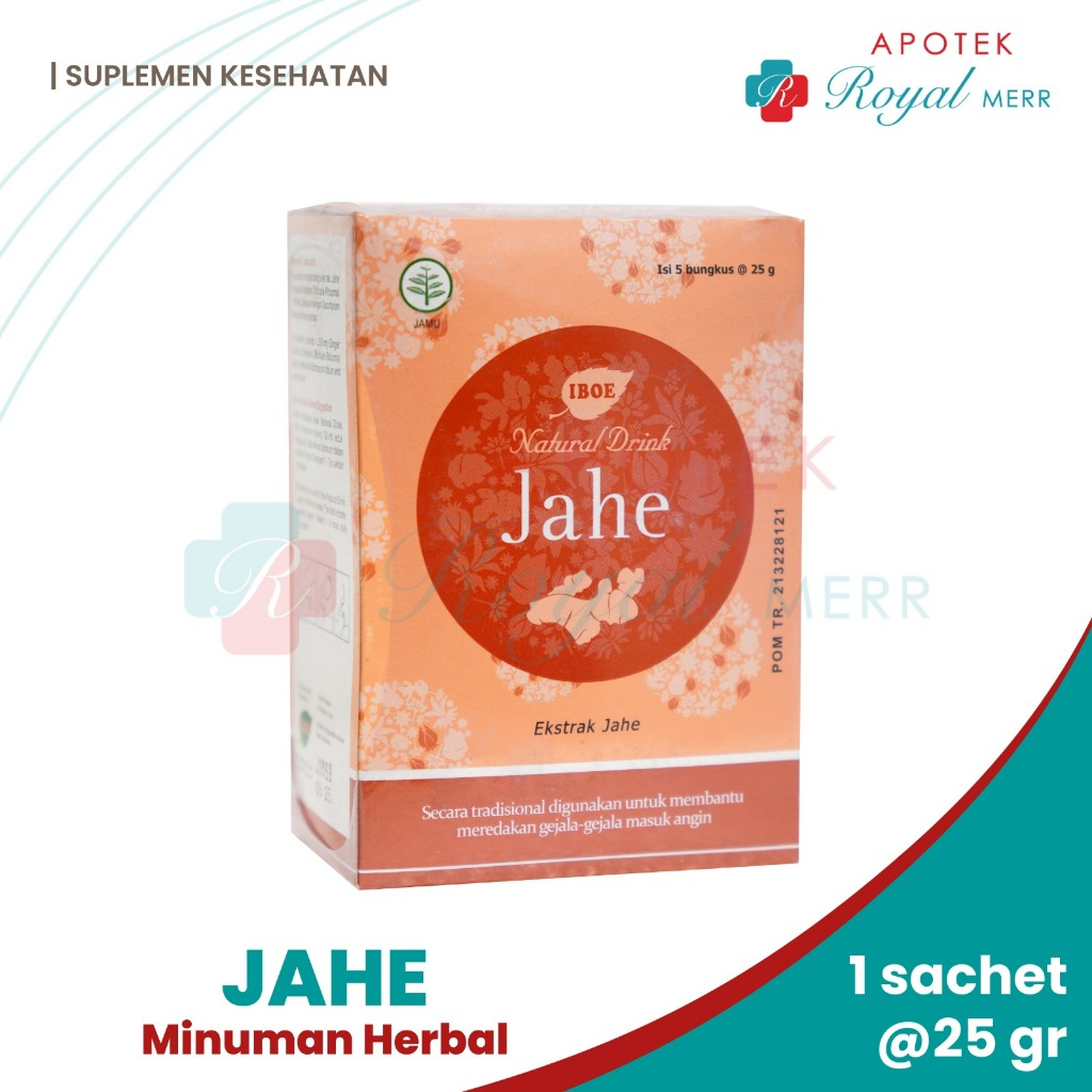 

IBOE NATURAL DRINK JAHE BOX ISI 5 SACHET Untuk Meredakan Gejala Masuk angin