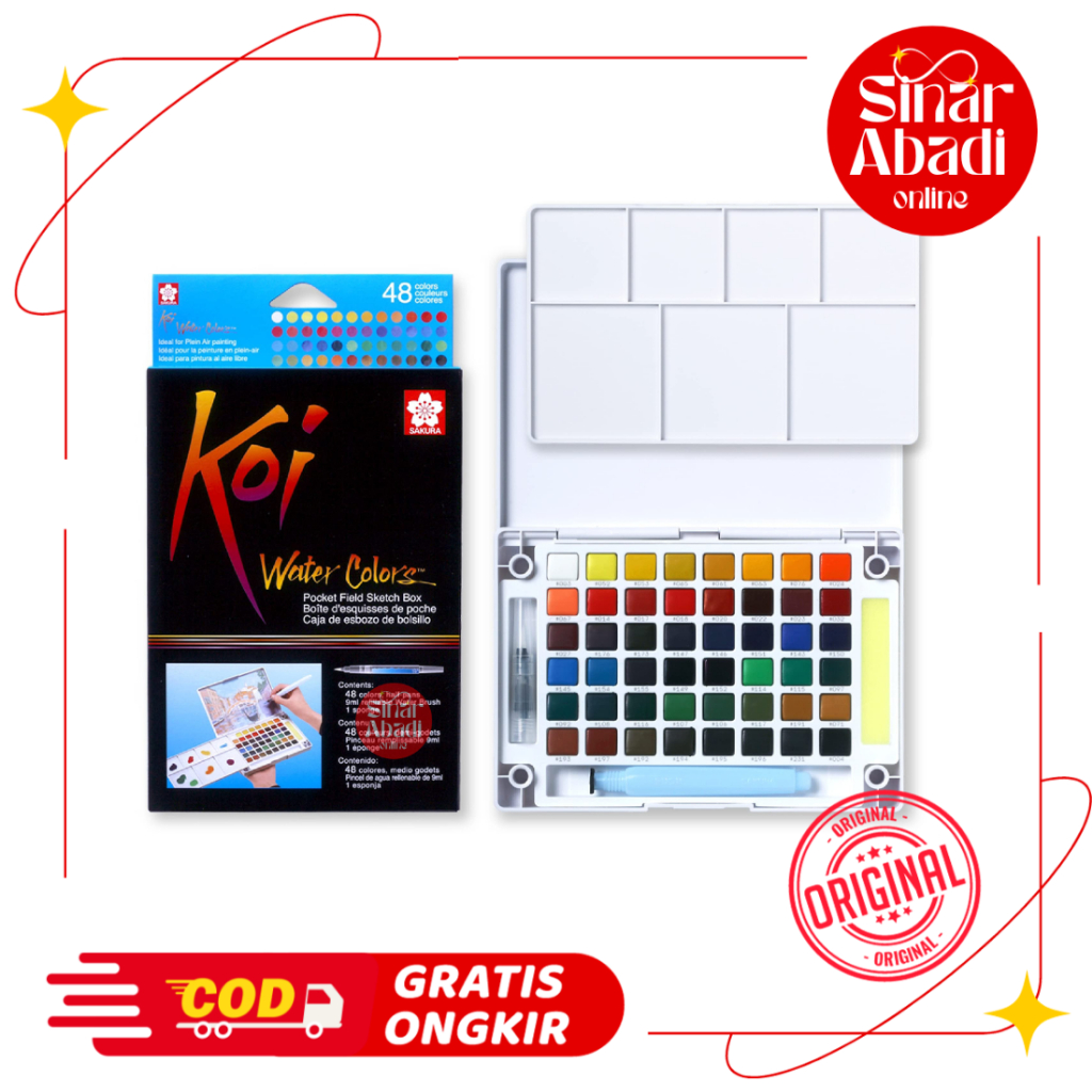 

CAT AIR PADAT 48 WARNA / SAKURA KOI WATER COLORS 48 COLORS