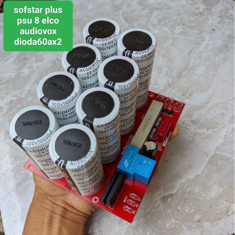 sofstar plus psu 8 elco audiovox 100v/80v 10000 uf dioda60ax2