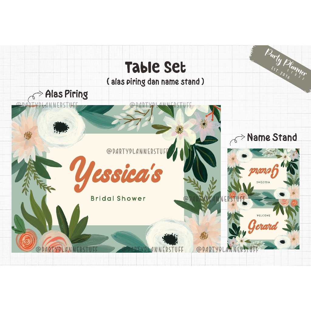 Table set bridal shower cantik / table decor meja makan cantik / table set happy birthday / table se