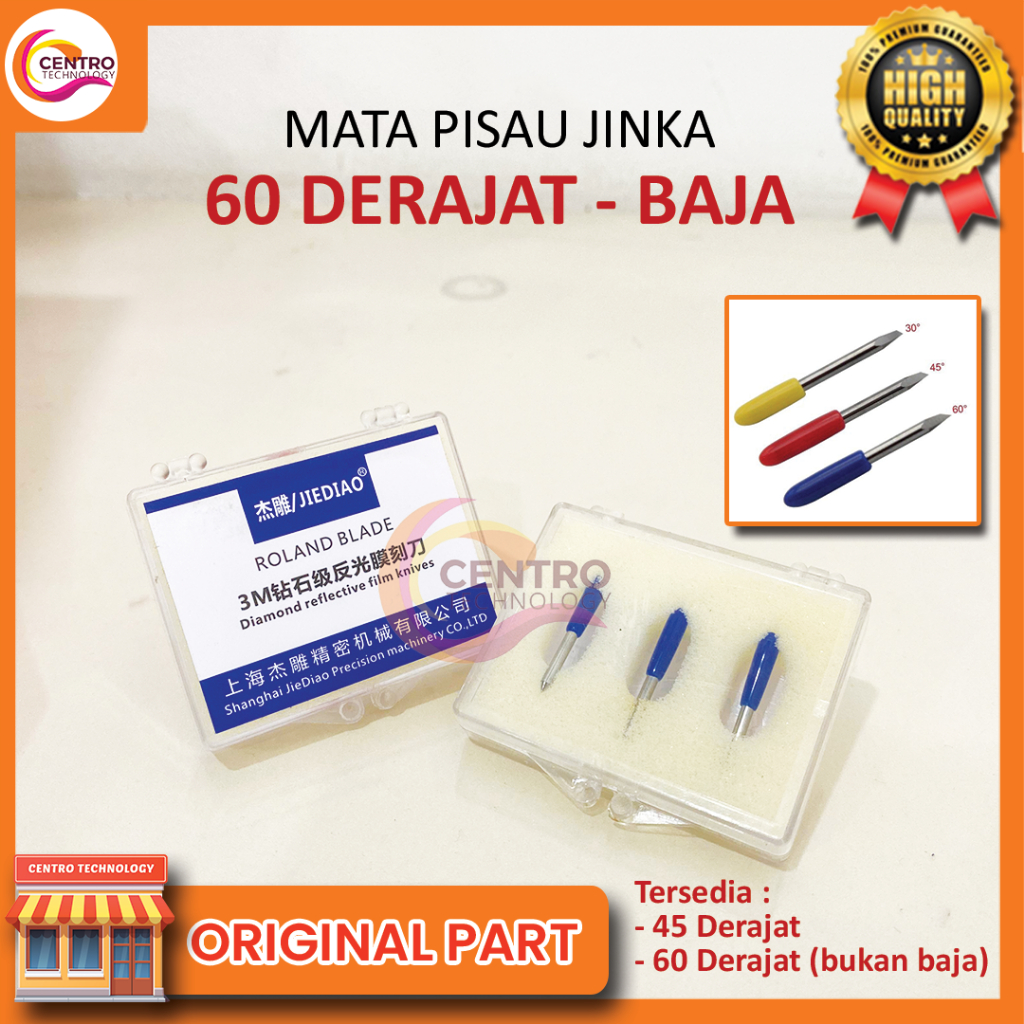 Mata Pisau / Jarum / Blade 60° Bahan Baja, 45° Besi, dan 60° Besi untuk Mesin Cutting Sticker Jinka,